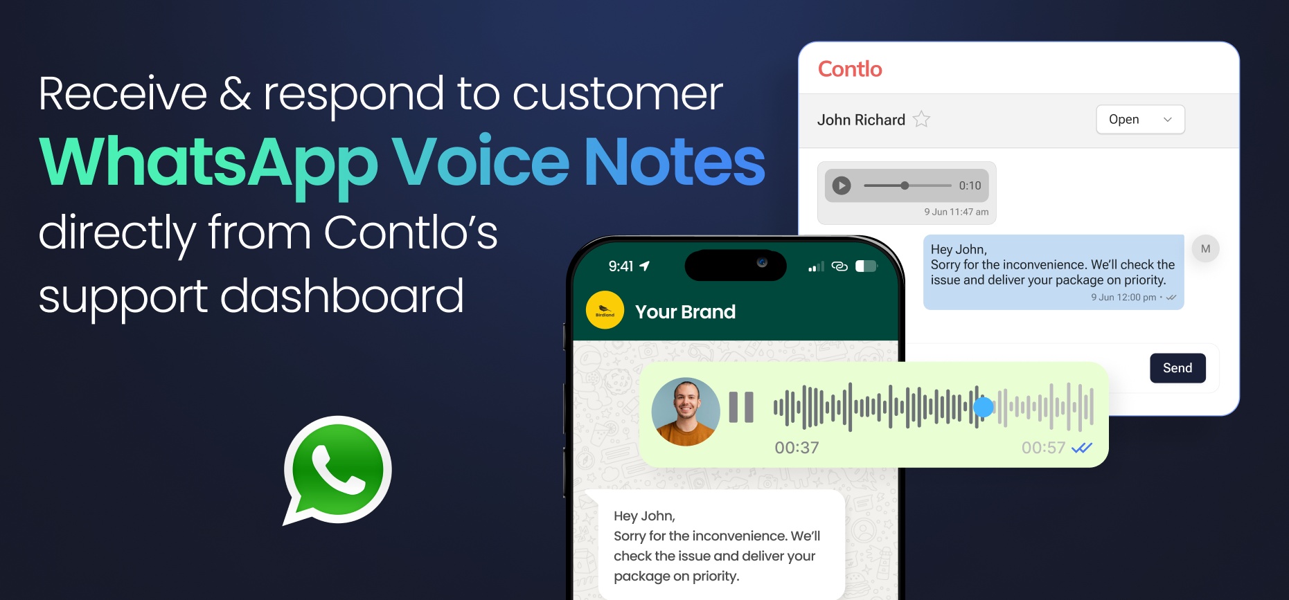 product-update: 🎙️🔉Introducing WhatsApp voice notes to our Support dashboard!